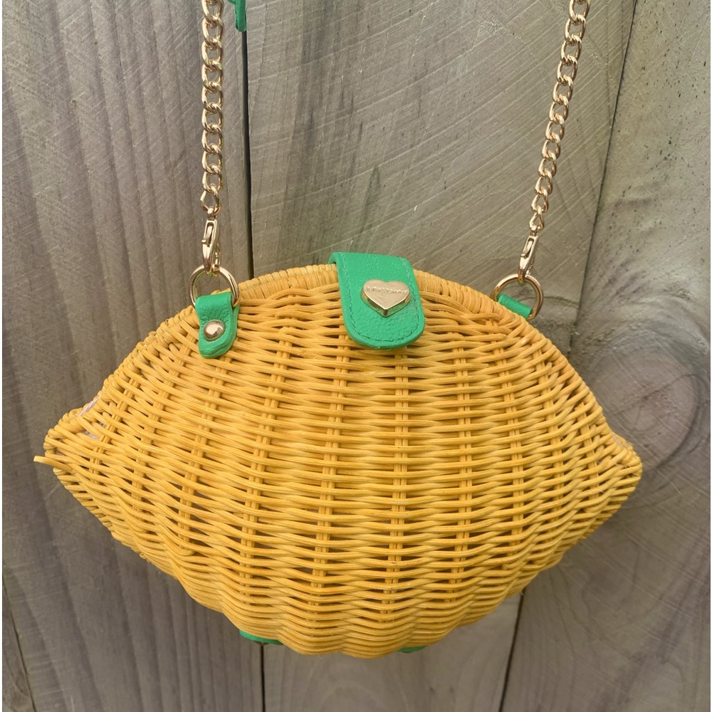 Betsey Johnson Tarty Lemon Straw Crossbody